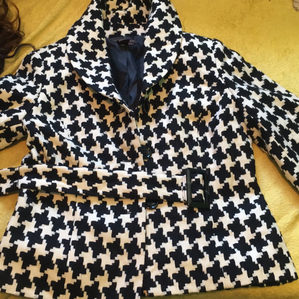 A black and white spring/fall jacket